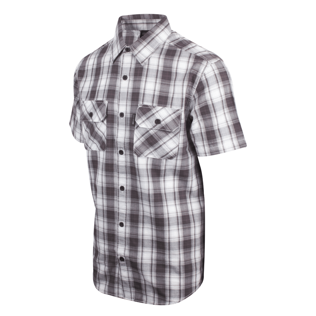 HD Branded Men's Purple White Plaid Amplifier S/S Woven Shirt (S34)