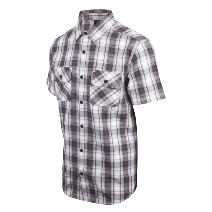 HD Branded Men's Purple White Plaid Amplifier S/S Woven Shirt (S34)