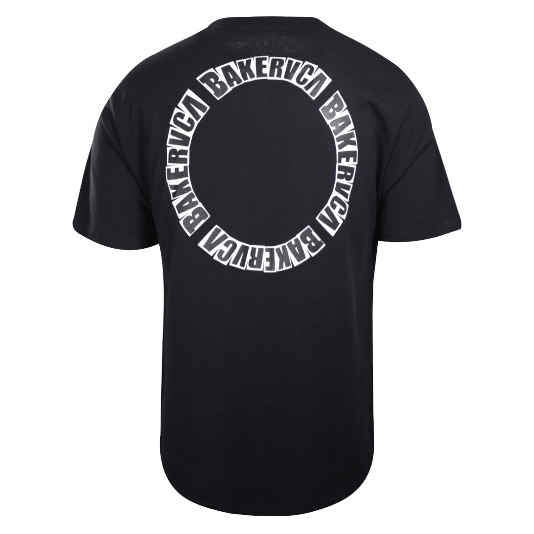 RVCA Men's Black BAKERVCA Circle Relaxed Fit S/S T-Shirt (S10)