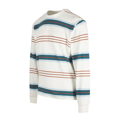 Obey Men's Cream Waffle Horizontal Striped Crew Neck L/S Sweater (S04A)