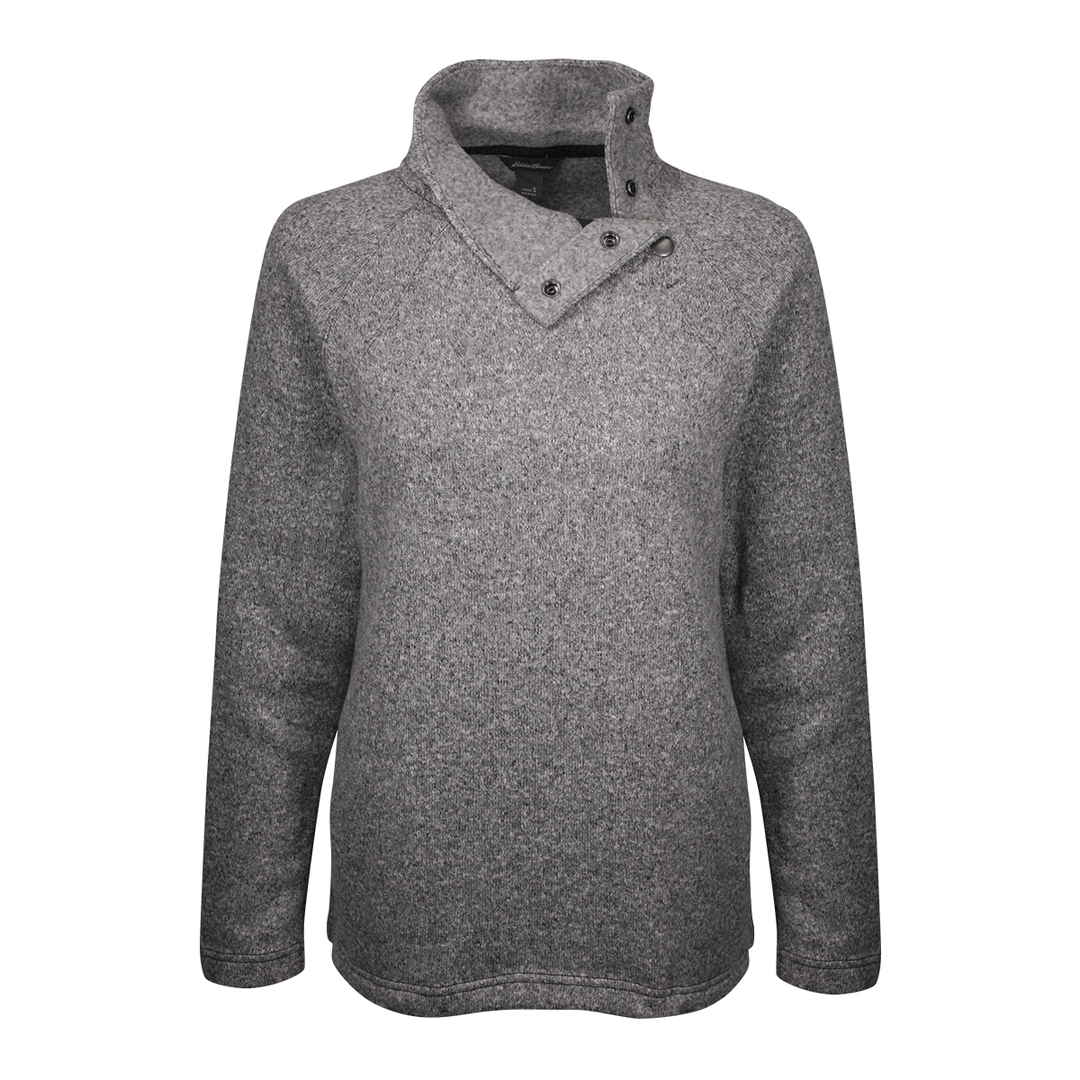 Eddie Bauer Women's Three Snap On Button Mock Neck Sweater (S04)