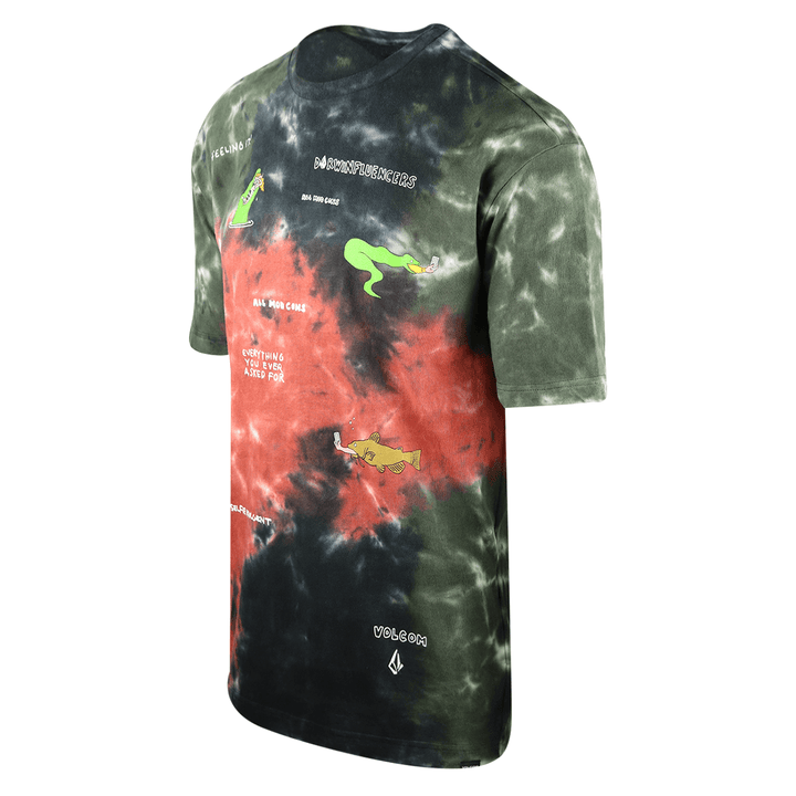 Volcom Men's Tie Dye Animoscillator Dorwinfluencers S/S T-Shirt (S41)