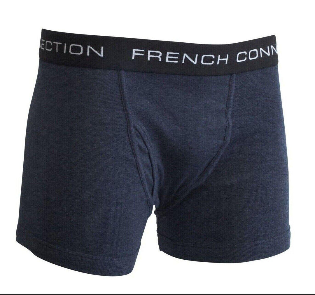 French Connection Men's HTH Navy & HTH Charcoal 2 Pack Boxer Briefs