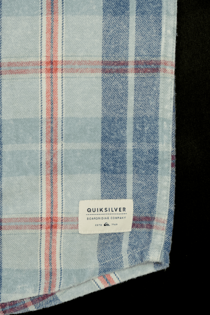 Quiksilver Boy's Pastel Blue Red L/S Flannel Shirt (S03)