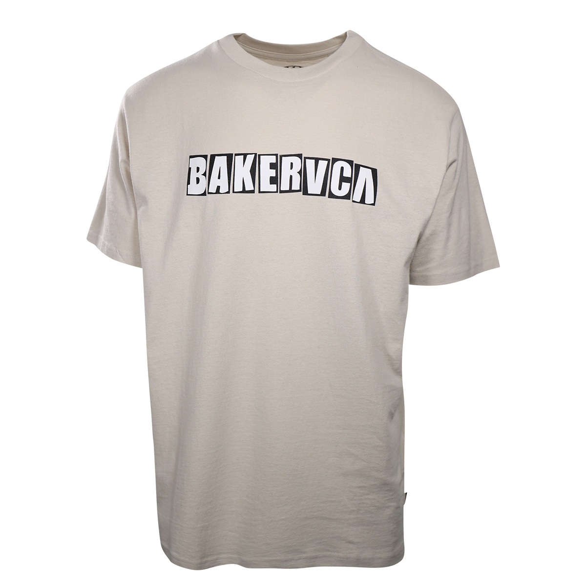RVCA Men's Stone Beige Ransom BAKERVCA Relaxed Fit S/S T-Shirt (S06)