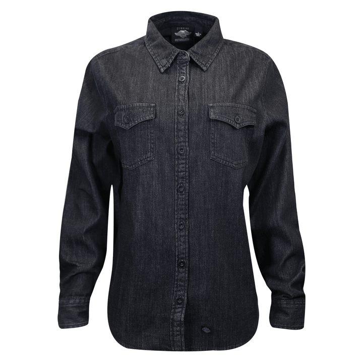 HD Branded Women's Grey Denim L/S Woven Shirt (S05)
