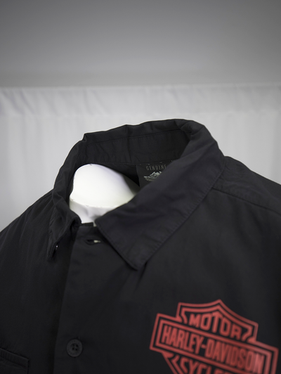 Harley-Davidson Men's Black Diagonal Paint S/S Woven Shirt (S09)