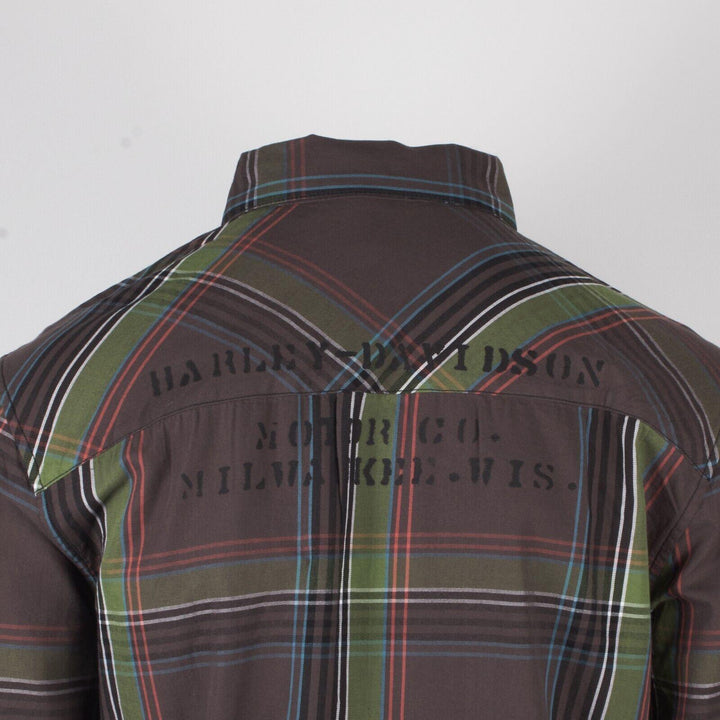 HD Branded Men's Stencil Plaid L/S Woven Shirt (S43)