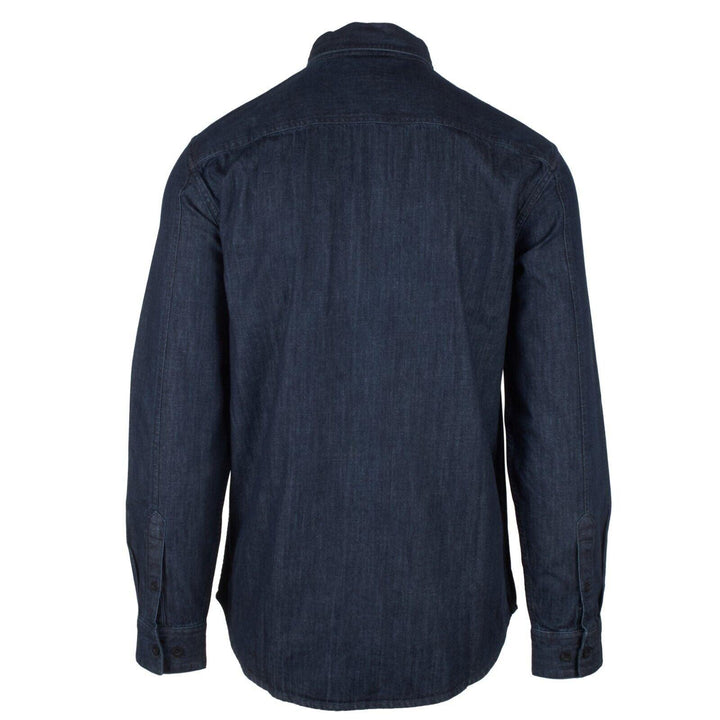 HD Branded Men's Dark Indigo Bar & Shield Denim L/S Woven Shirt (S50)