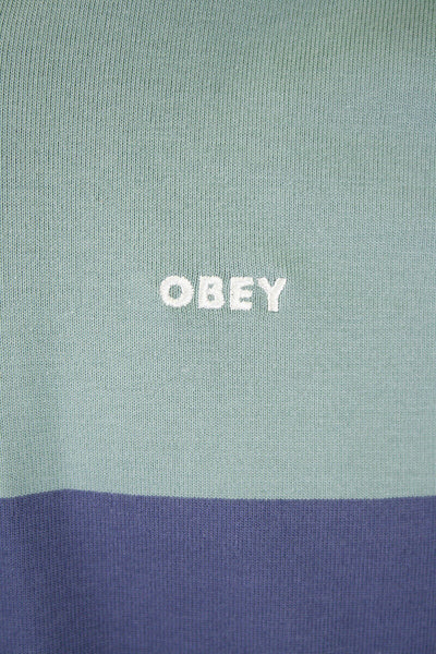 OBEY Men's Dark Pastel Striped Zip L/S Polo Shirt (S15)