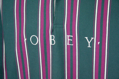 OBEY Men's Stripe Button L/S Polo Shirt (S03)