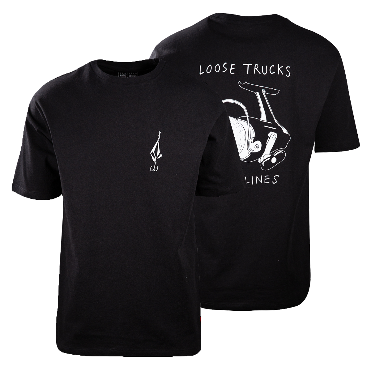 Volcom Men's Black Loose Trucks Tight Lines S/S T-Shirt (S01)