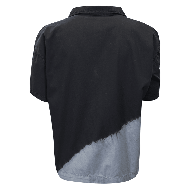 HD Branded Women's Black Diagonal Paint S/S Woven Shirt (S02)