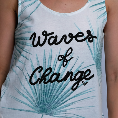 Roxy Women's Waves Of Change Palm Leaves Sleeveless Tank Top (S04)