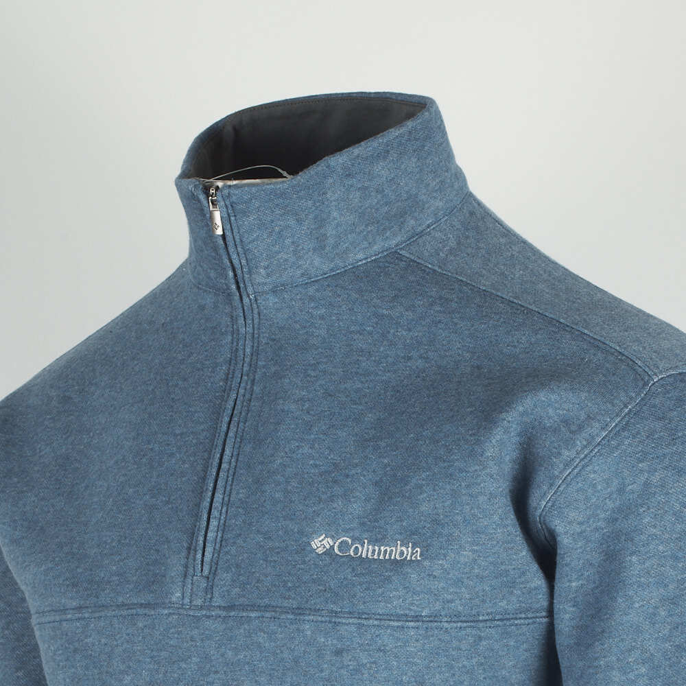 Columbia Men's Carbon HTH Blue Hart Mountain II Half Zip Fleece Sweater (470)