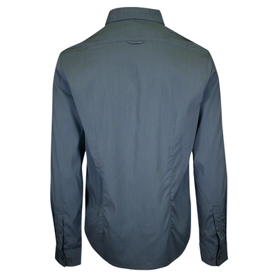 prAna Men's Dark Sky Blue Solid L/S Woven Shirt (S78)