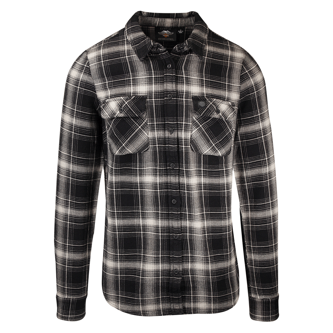 HD Branded Men's Sage Grey Black Plaid L/S Woven Shirt (S14)