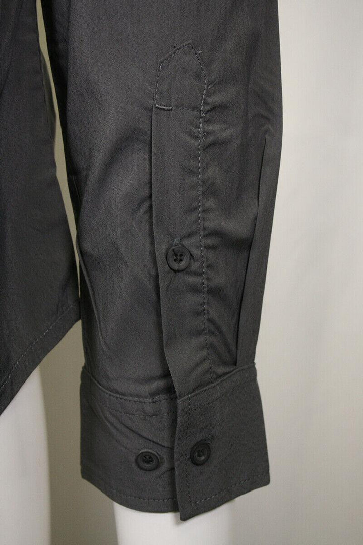 prAna Men's Dark Grey Solid L/S Woven Shirt (S66)