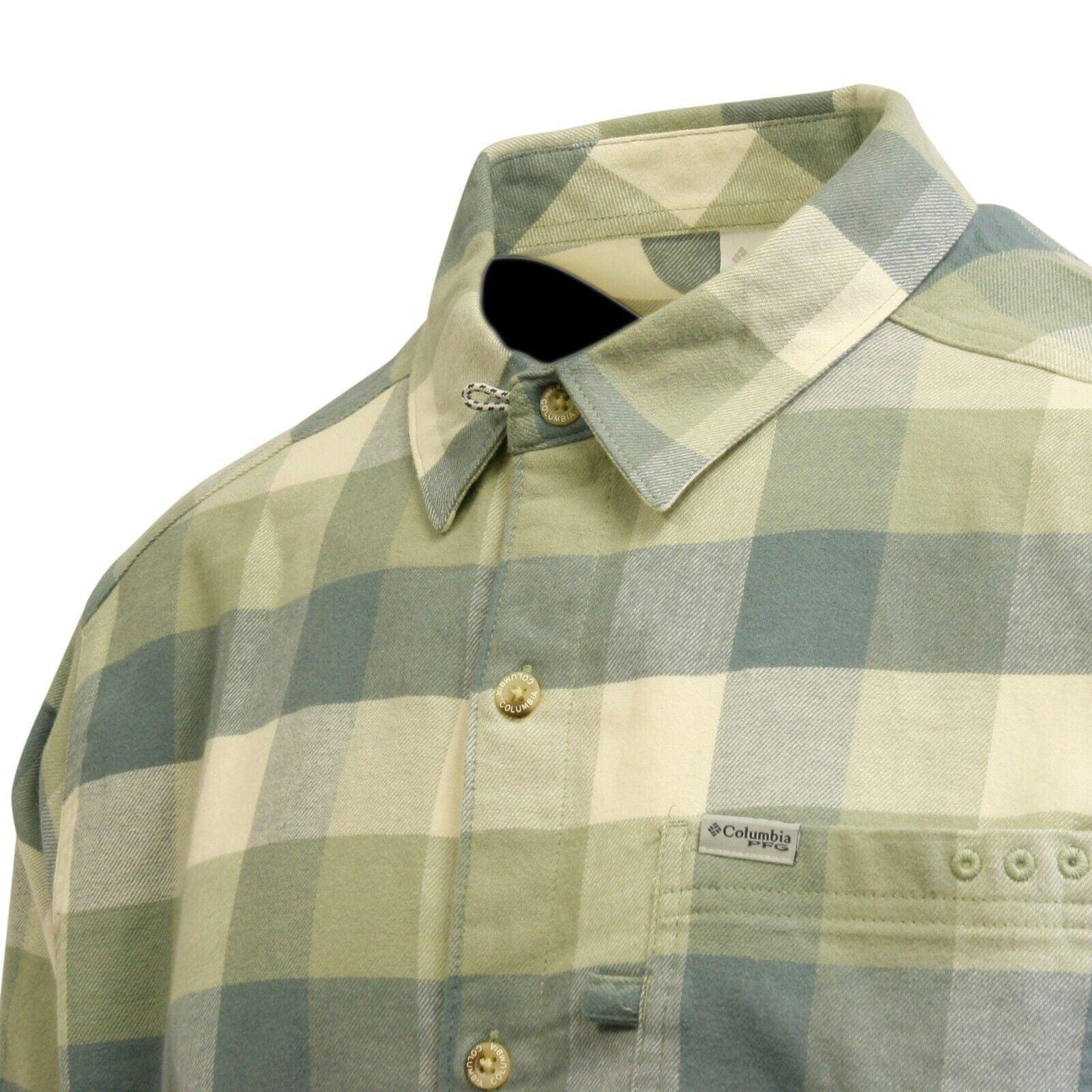 Columbia Men's Safari Multi Check PFG Slack Tide L/S Flannel Shirt (348)