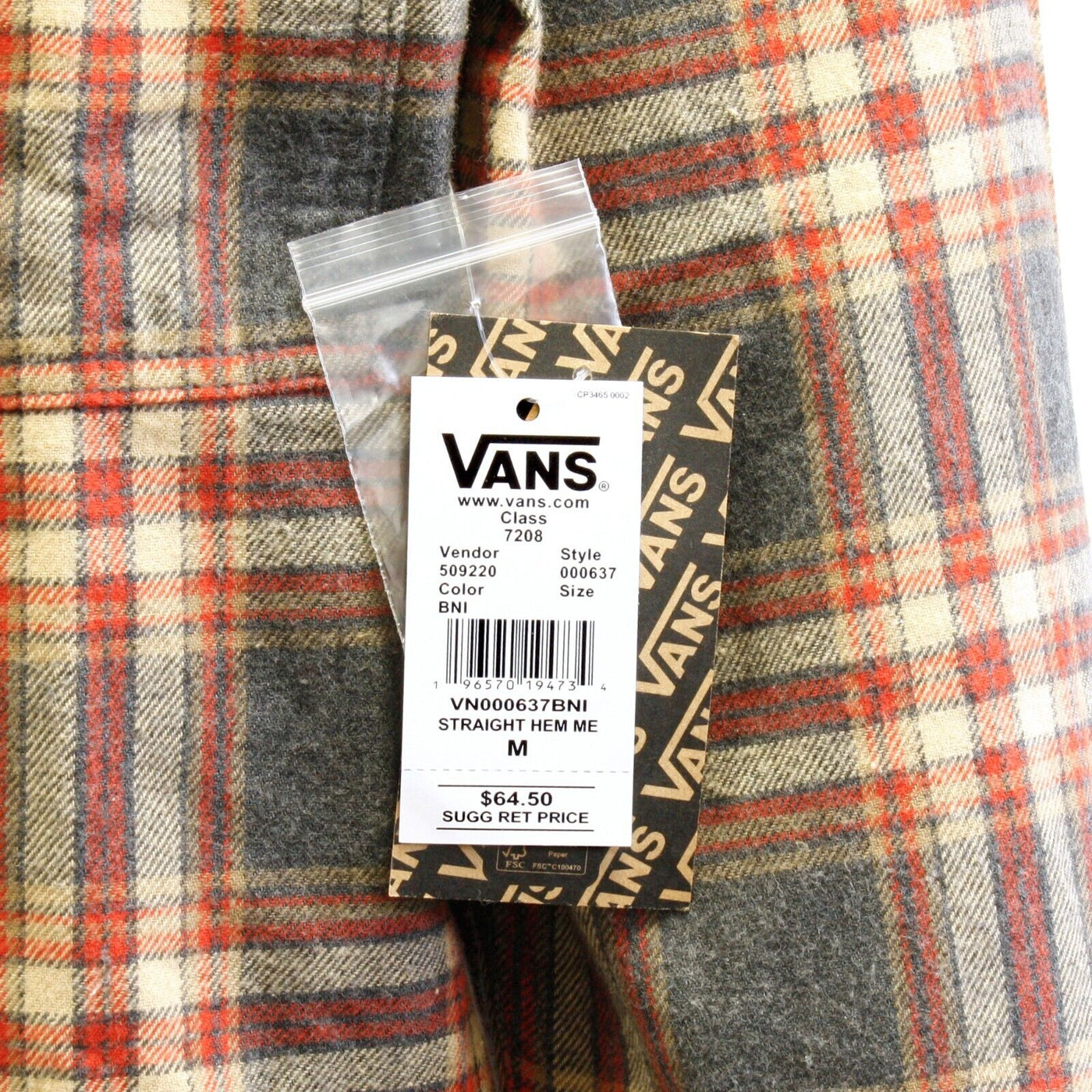 Vans Men's Charcoal Heather Molten Lava Straight Hem Melange L/S Flannel Shirt