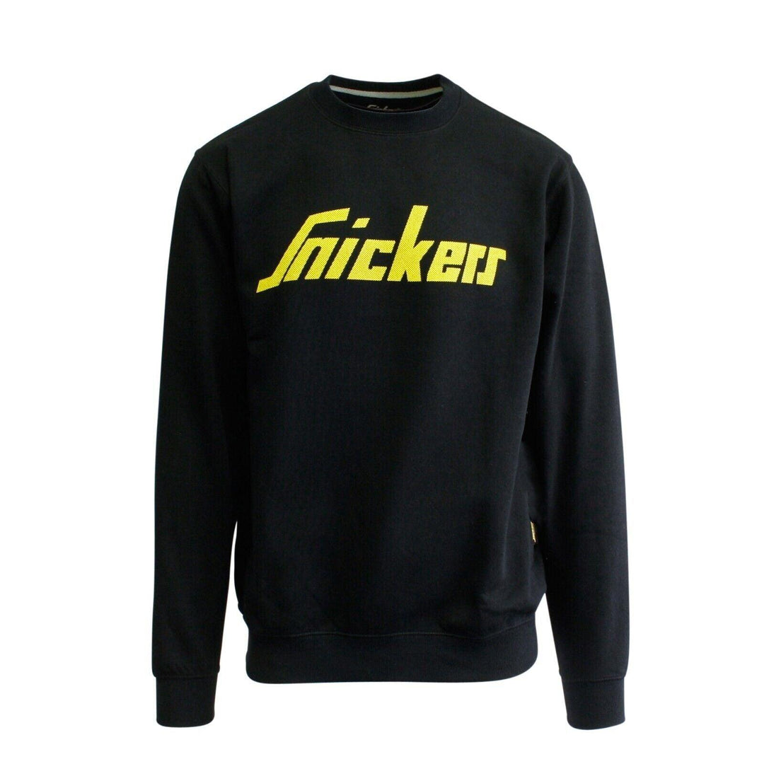 Snickers Workwear Men's Black Yellow Logo Crew Neck Sweater