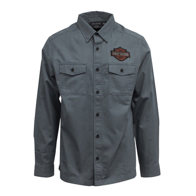 Harley-Davidson Men's Stormy Weather Bar & Shield L/S Woven Shirt (S52A)