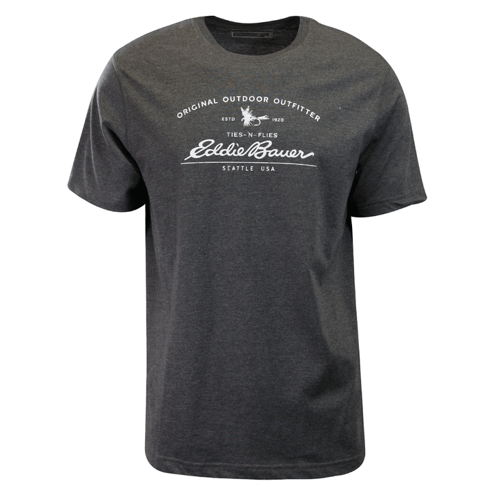 Eddie Bauer Men's 2 Pack Dark Grey Graphic & Sage Green Crew S/S T-Shirt (S02)