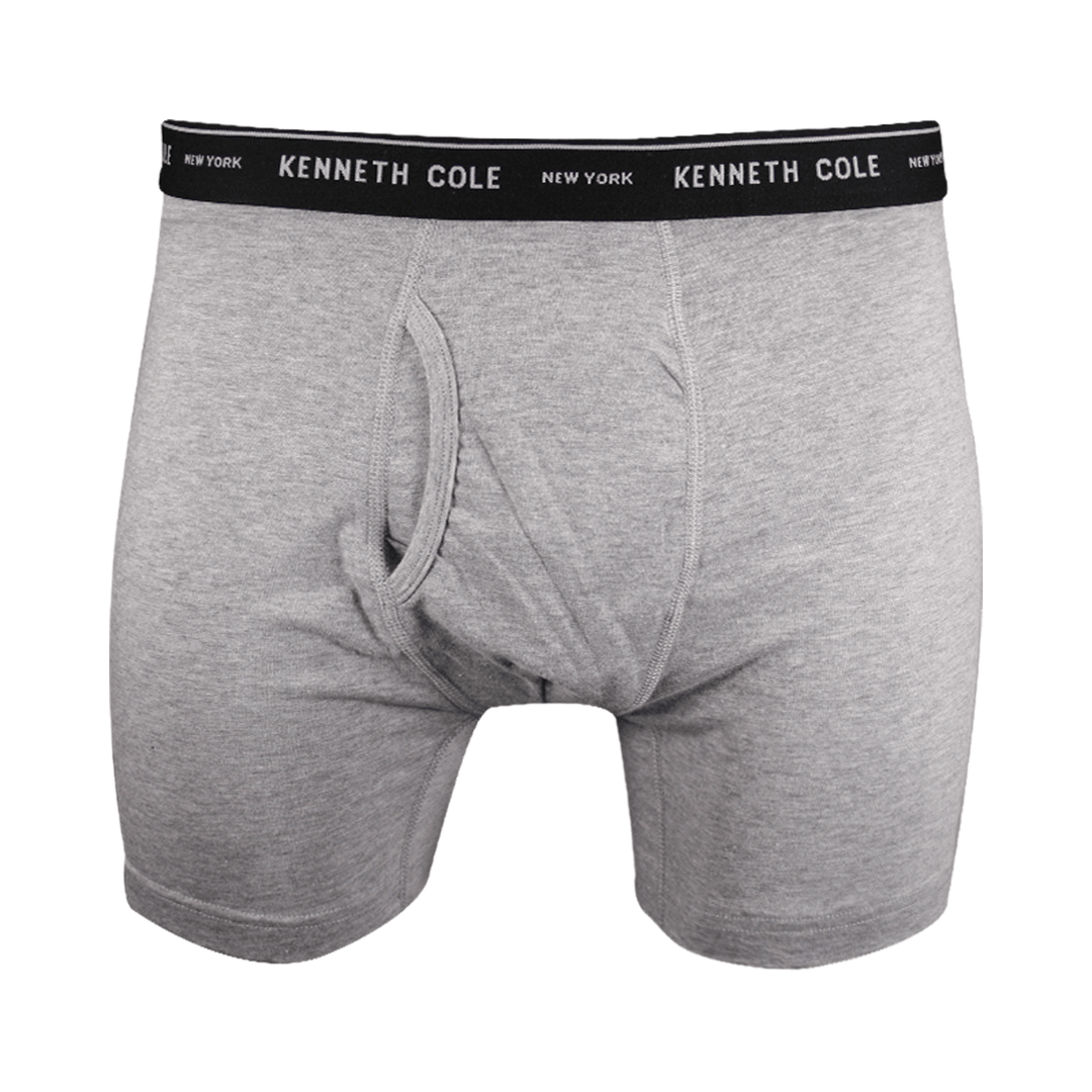 Kenneth Cole Men's New York 1 Pack Black Band Dark HTH Grey Boxer Brief (S02)