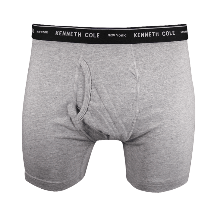 Kenneth Cole Men's New York 1 Pack Black Band Dark HTH Grey Boxer Brief (S02)
