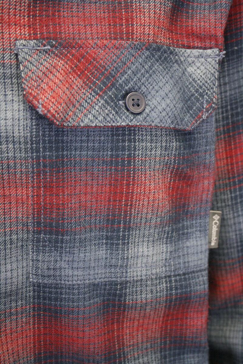Columbia Men's Omniwick Red Blue L/S Plaid Flannel (S02) (Size 2XL)
