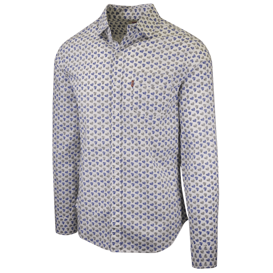 Levi's Men's Slim Fit Geometric Triangle L/S Shirt (S02)