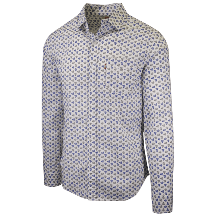 Levi's Men's Slim Fit Geometric Triangle L/S Shirt (S02)