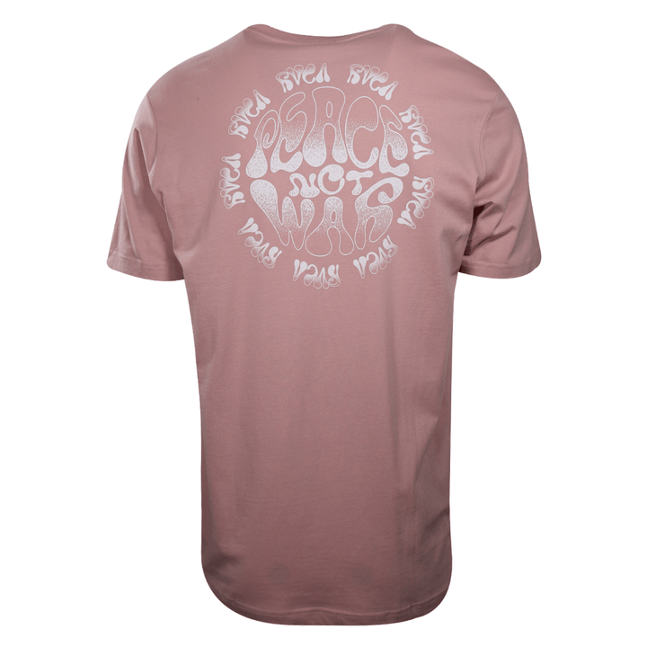 RVCA Men's Millennial Pink Peace Not War Regular Fit S/S T-Shirt (S31)