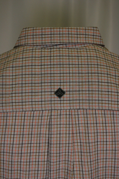 prAna Men's Salmon Grey Mini Plaid L/S Woven Shirt (S71)