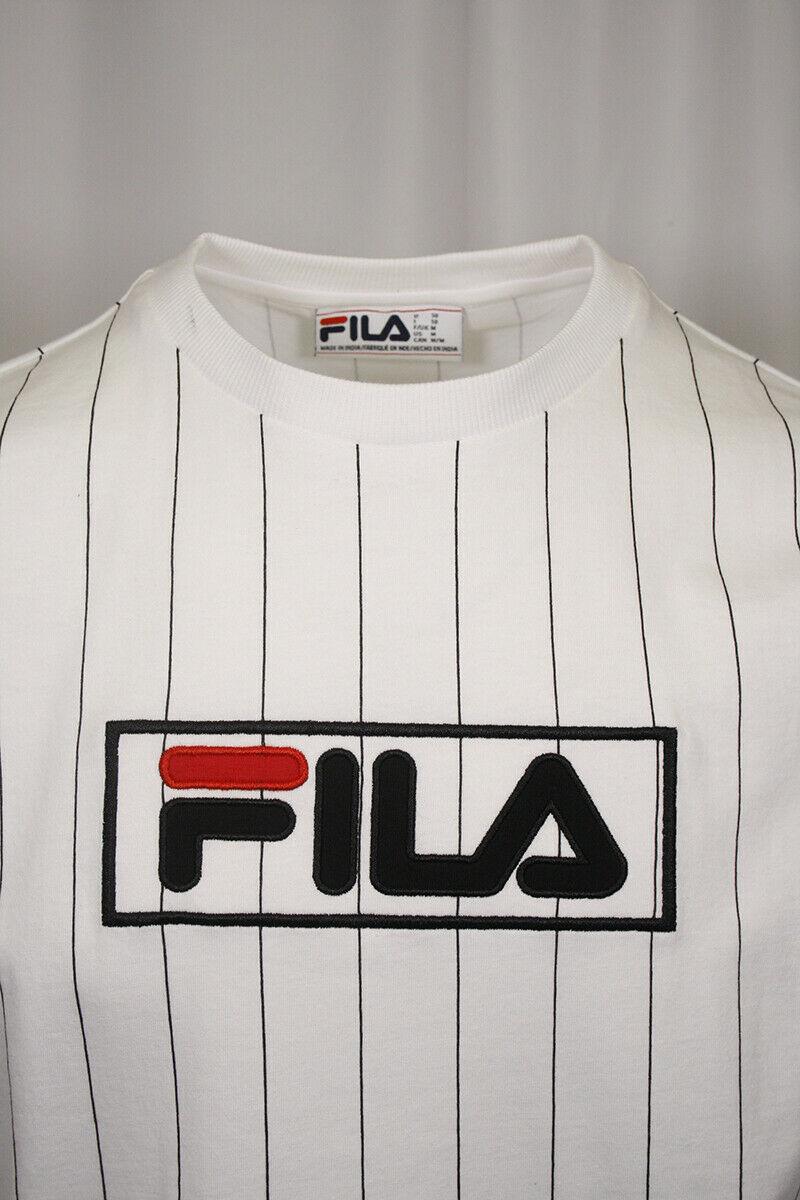 FILA Men's White Striped & Logo S/S T-Shirt (181)