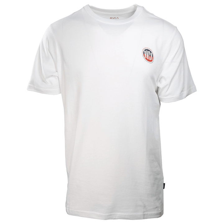 RVCA Men's White Navy Red Circle Regular Fit S/S T-Shirt (S15)