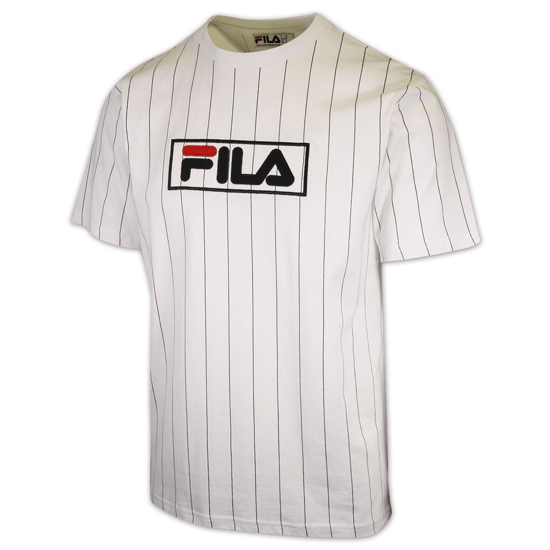 FILA Men's White Striped & Logo S/S T-Shirt (181)