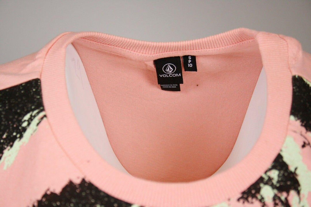 Volcom Women's Pink: Black Green Swirl Sleeveless Tank Top