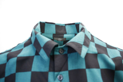 OBEY Men's Black & Green Checkered S/S Woven S06