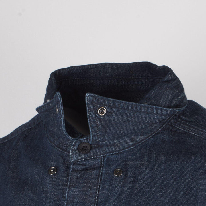 HD Branded Men's Dark Indigo Bar & Shield Denim L/S Woven Shirt (S50)