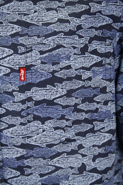 Levi's Men's Blue Fish S/S Woven Shirt