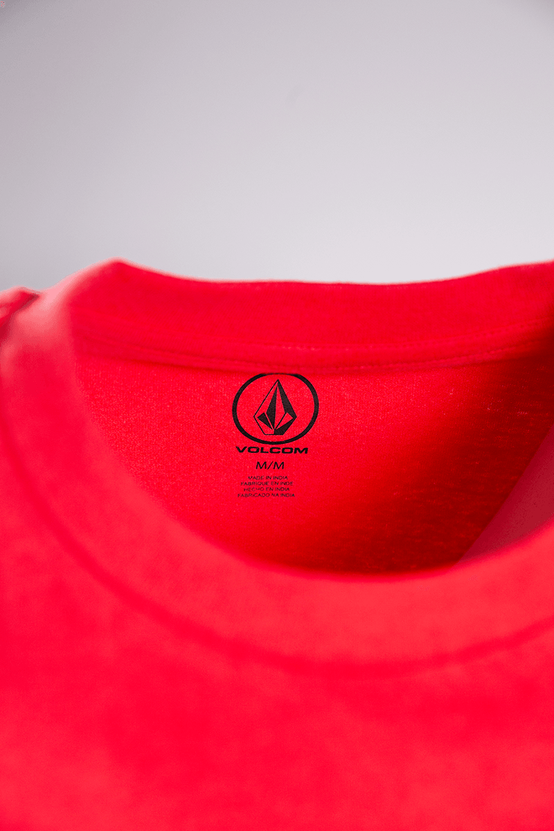 Volcom Men's Red Serif Stone Loose Fit S/S T-Shirt (S04)