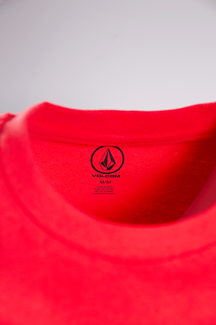 Volcom Men's Red Serif Stone Loose Fit S/S T-Shirt (S04)