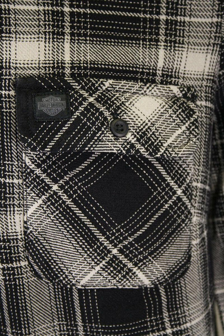 HD Branded Men's Sage Grey Black Plaid L/S Woven Shirt (S14)