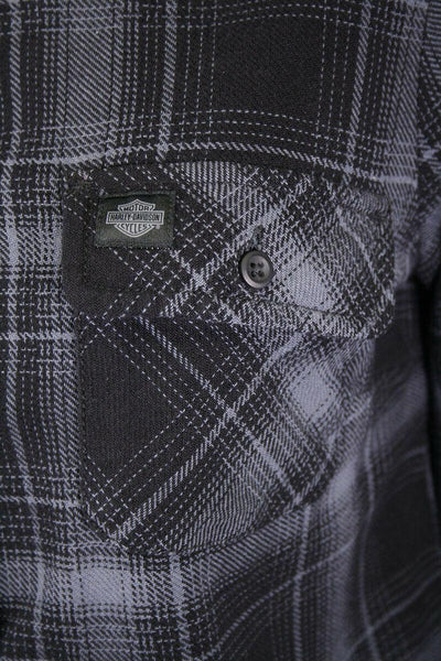 Branded  Women's Black Blue Plaid L/S Woven Shirt