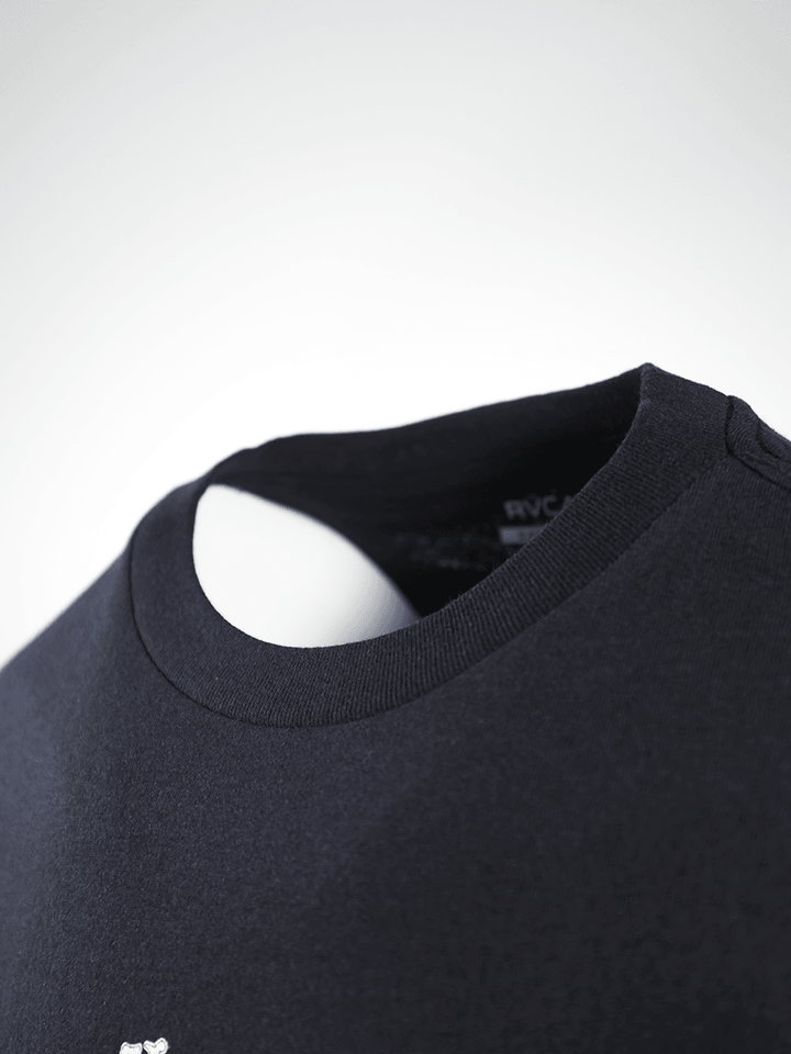 RVCA Men's Black The Monkey Relaxed Fit S/S T-Shirt (S13)