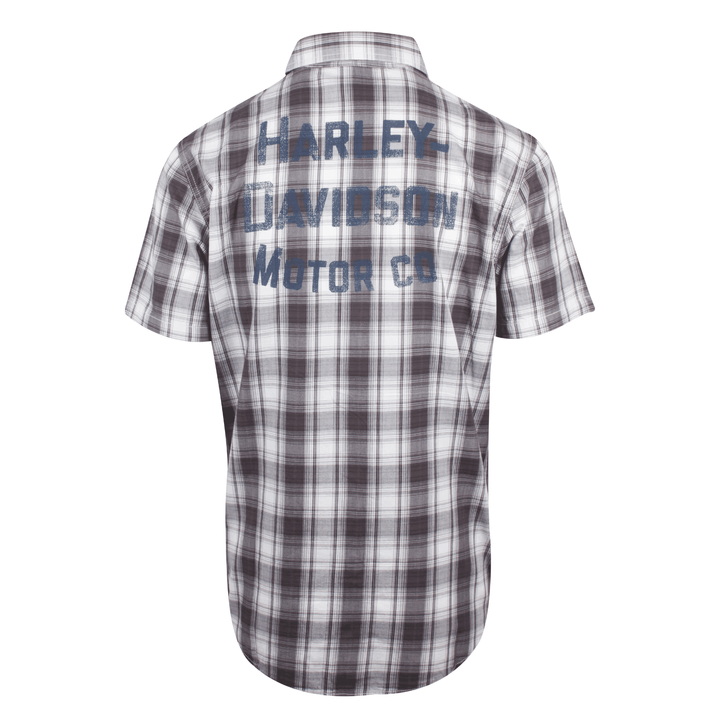 HD Branded Men's Purple White Plaid Amplifier S/S Woven Shirt (S34)