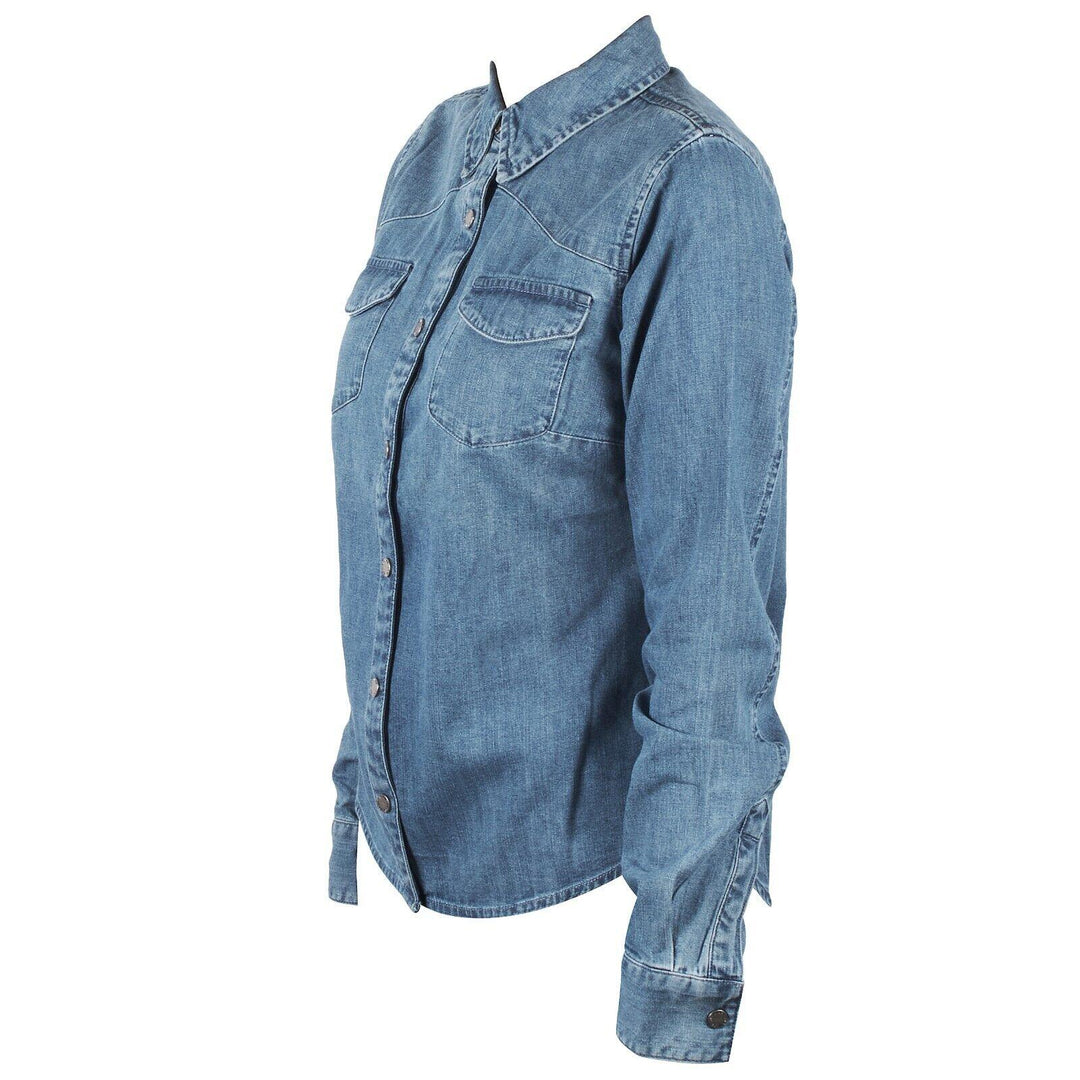 HD Branded Women's Light Indigo Artist Drive H-D ADV L/S Denim Shirt (S07A)