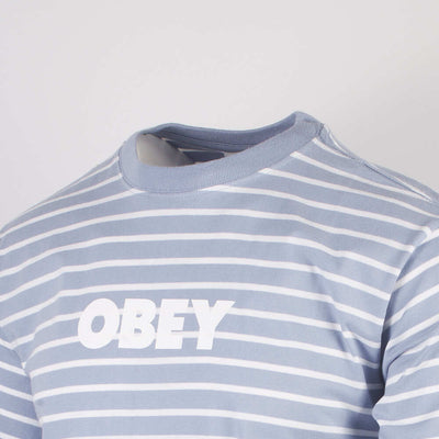 OBEY Men's Periwinkle White Stripe Bold Classic S/S T-Shirt