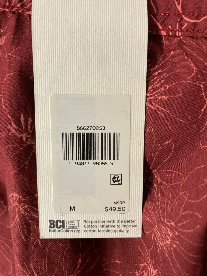 Levi's Men's Maroon Red Flowers S/S Woven Shirt